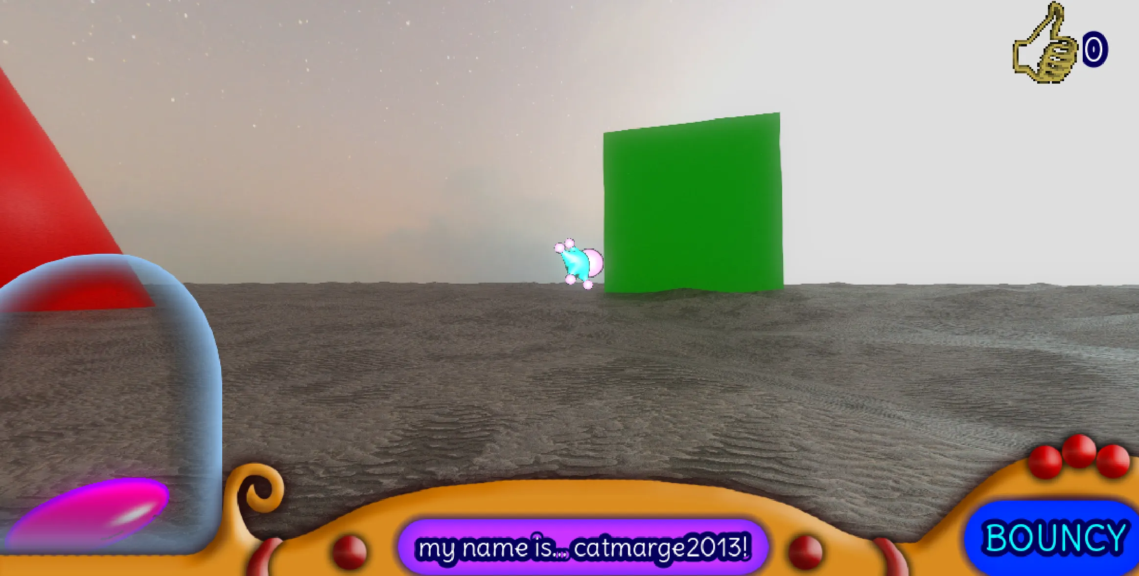 My character in GIRLBALLS floating somewhere out of bounds in the skybox after accelerating to Mach 5